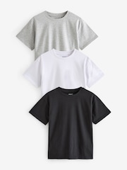 Schwarz/Weiß/Grau - Oversized-T-Shirts im 3er-Pack (3–16 Jahre) - Image 1 of 1