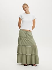 Cotton On Green Haven Multi Tiered Maxi Skirt - Image 1 of 5