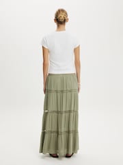 Cotton On Green Haven Multi Tiered Maxi Skirt - Image 2 of 5