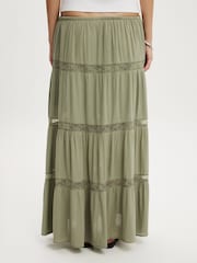 Cotton On Green Haven Multi Tiered Maxi Skirt - Image 4 of 5