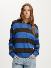 Cotton On Blue Sporty Stripe Hooded Cardigan - Image 2 of 4