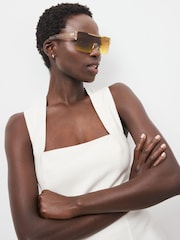 Brown Crystal Frame Visor Sunglasses - Image 2 of 6