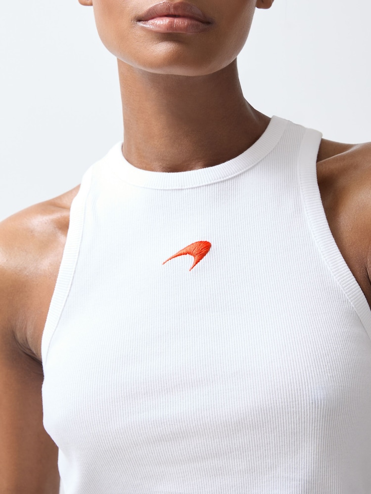 Reiss x McLaren F1 Team White Anniston Cotton Logo Vest - Image 3 of 5