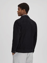 Reiss Navy Thomas Suede Chest Pocket Jacket - Image 5 of 6