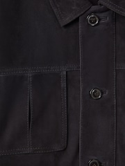 Reiss Navy Thomas Suede Chest Pocket Jacket - Image 6 of 6