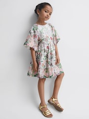 Estampado marfil - Vestido con mangas acampanadas y estampado floral Marnie de Reiss - Imagen 6 de 7