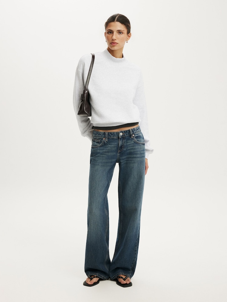 Cotton On Grey Mock Neck Sweatshirt - Image 2 of 4 Cotton On Grey Mock Neck Sweatshirt - Image 2 of 4