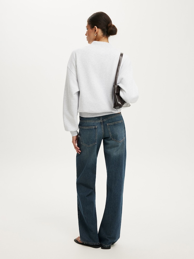 Cotton On Grey Mock Neck Sweatshirt - Image 4 of 4 Cotton On Grey Mock Neck Sweatshirt - Image 4 of 4