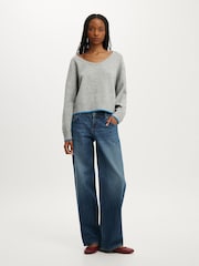 Grå - Cotton On Softest Luxe Slouchy V-ringad Jumper - Bild 1 av 4