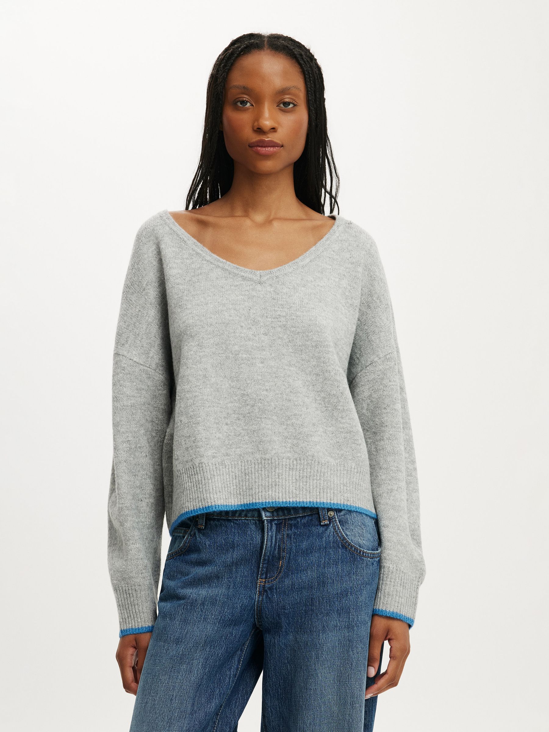 Comprar Cinza - Cotton On Softest Luxe Slouchy V-Neck Knit Jumper
