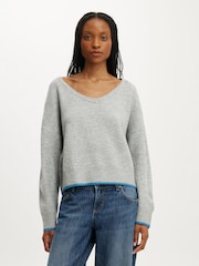 Grå - Cotton On Softest Luxe Slouchy V-ringad Jumper - Bild 2 av 4