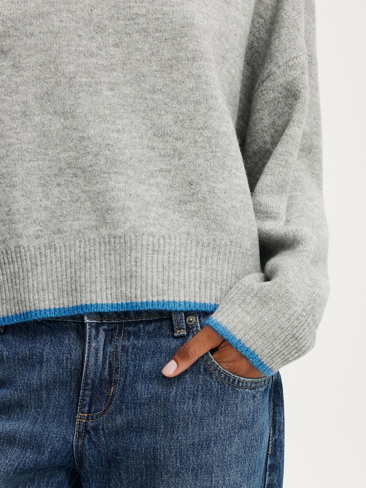 Grå - Cotton On Softest Luxe Slouchy V-ringad Jumper - Bild 4 av 4