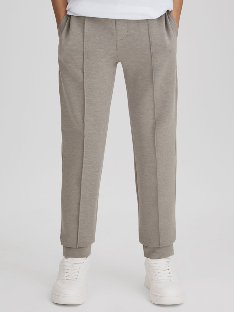 Reiss Taupe Premier Teen Interlock Jersey Drawstring Joggers - Image 2 of 6