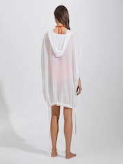 Reiss White Gianna Drawstring Hem Kaftan - Image 5 of 6