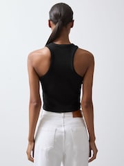 Reiss x McLaren F1 Team Black Anniston Cotton Logo Vest - Image 5 of 6