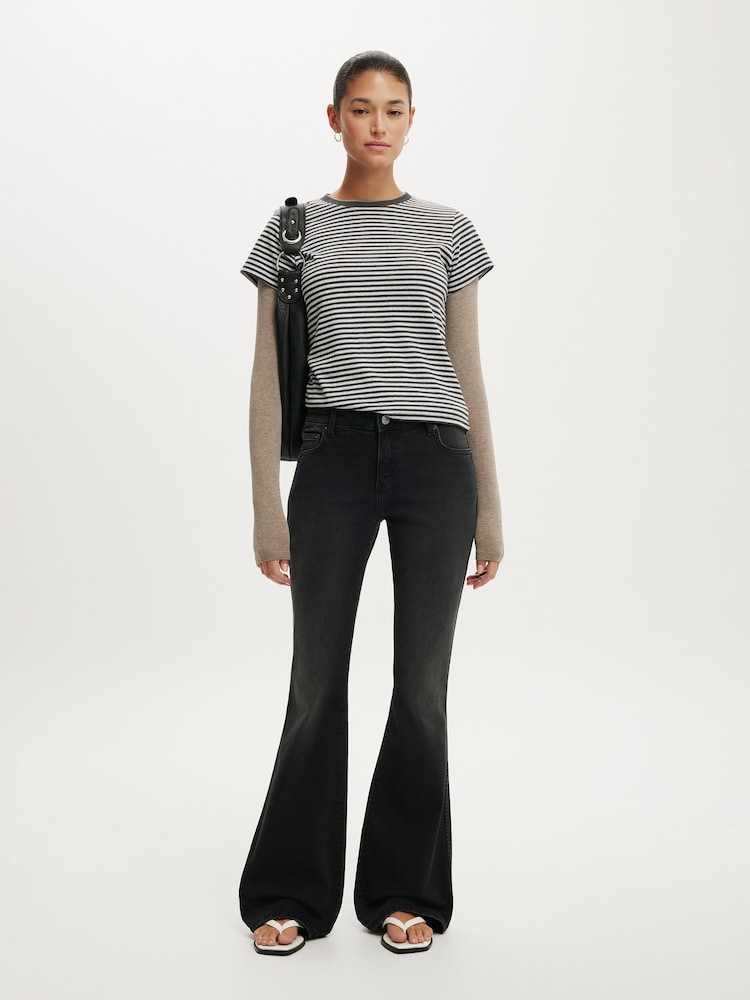 Cotton On Black Mid Rise Bootcut Jeans - Image 1 of 6