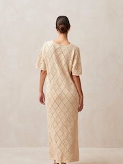 Alohas Natural Aries Ecru Tricot Midi Dress - Image 2 of 4