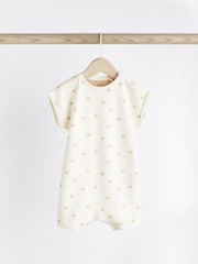 Neutral Star Baby 100% Cotton Romper 4 Pack (0mths-3yrs) - Image 5 of 11