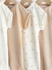 Neutral Star Baby 100% Cotton Romper 4 Pack (0mths-3yrs) - Image 7 of 11