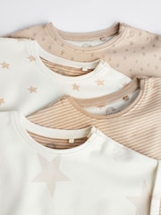 Neutral Star Baby 100% Cotton Romper 4 Pack (0mths-3yrs) - Image 8 of 11