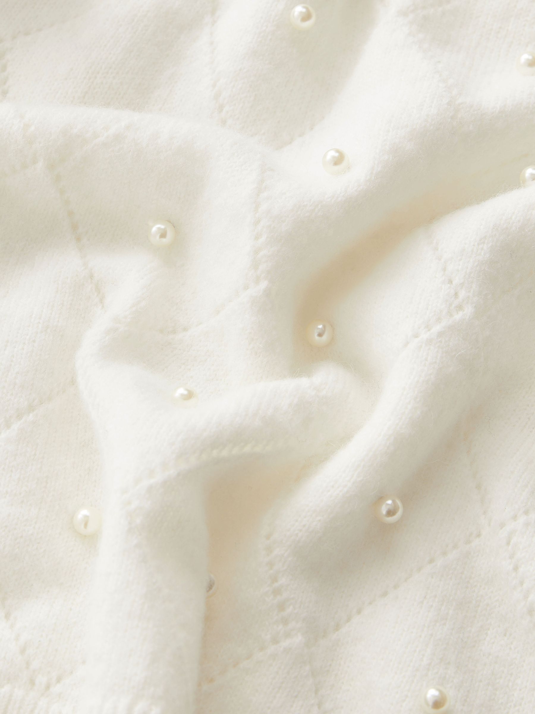 Buy Ecru White Pearl Embellished Jumper from Next Luxembourg