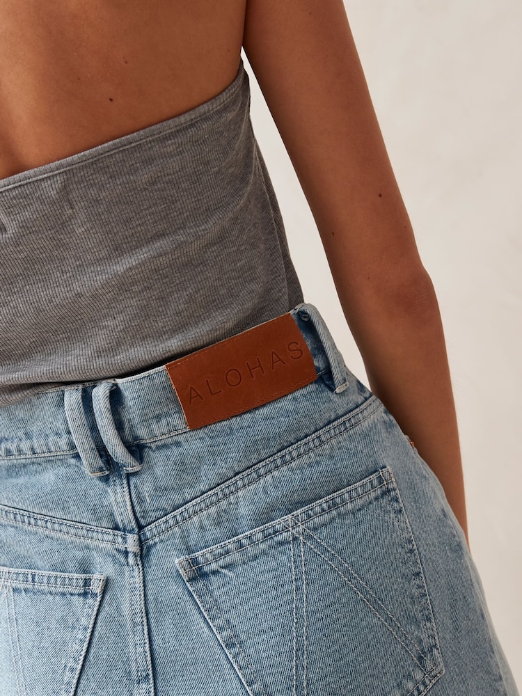 Alohas Blue Mariana Blue Denim Maxi Skirt - Image 4 of 4