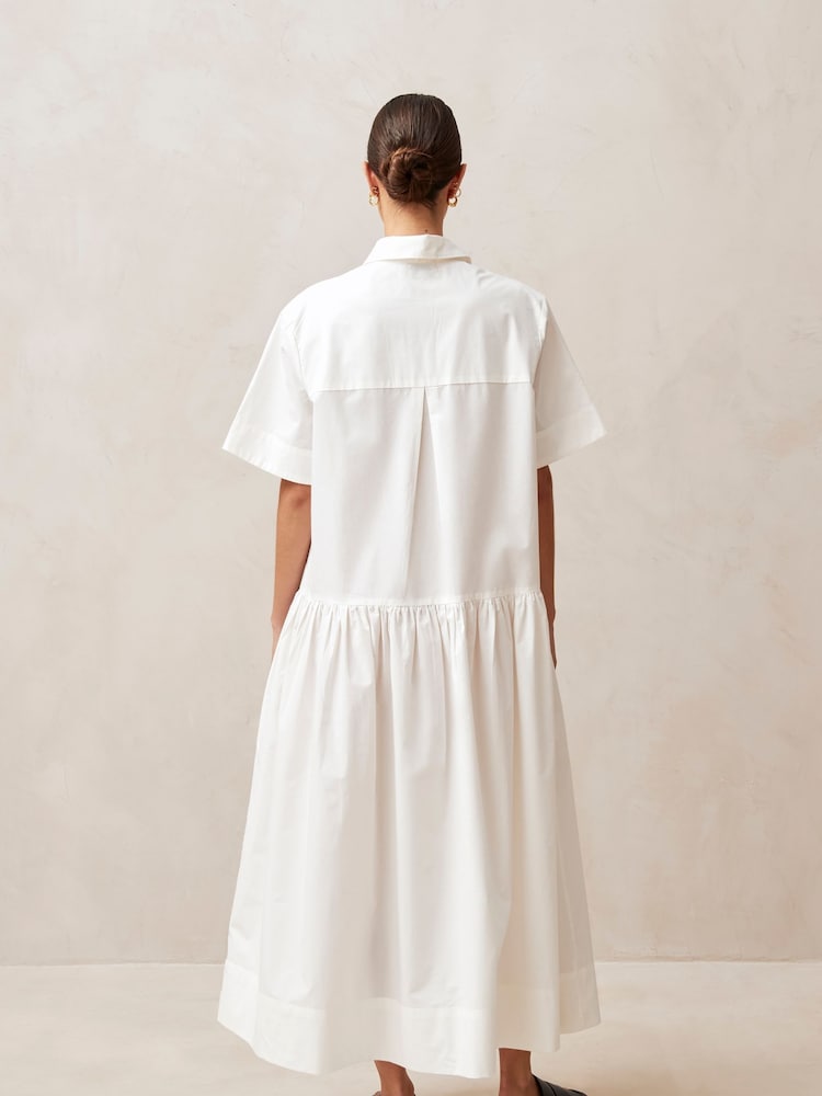 Alohas White 100% Cotton Bay Midi Dress - Image 2 of 6