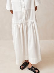 Alohas White 100% Cotton Bay Midi Dress - Image 4 of 6