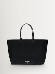 ANINE BING Black Leo Coated Canvas Logo Tote Bag - Image 3 of 5