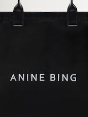 ANINE BING Black Leo Coated Canvas Logo Tote Bag - Image 5 of 5