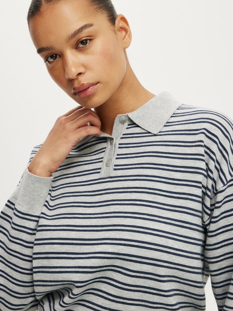 Cotton On Boxy Long Sleves Polo Shirt - Bild 2 von 3