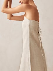 Alohas Cream Dinka 100% Linen Maxi Dress - Image 5 of 6