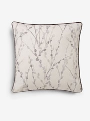 Natural Willow Embellished Floral 50 x 50cm 100% Cotton Cushion - Image 2 of 4