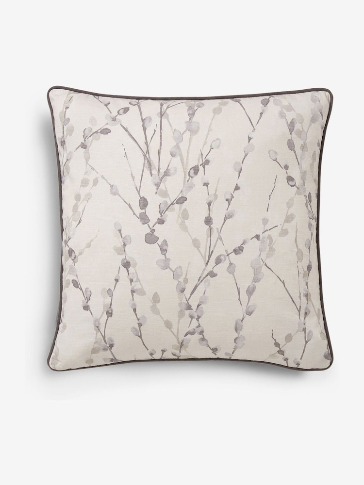 Natural Willow Embellished Floral 50 x 50cm 100% Cotton Cushion - Image 2 of 4
