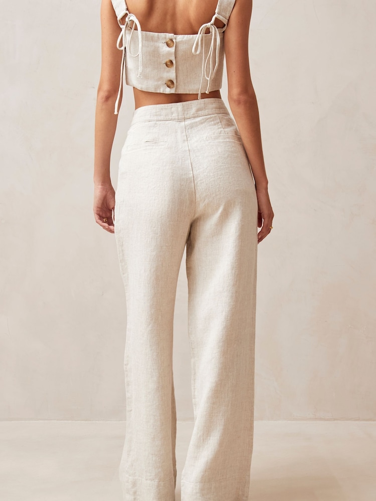 Alohas White Lili 100% Linen Trousers - Image 2 of 4 Alohas White Lili 100% Linen Trousers - Image 2 of 4