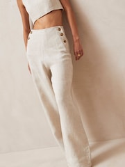 Alohas White Lili 100% Linen Trousers - Image 3 of 4