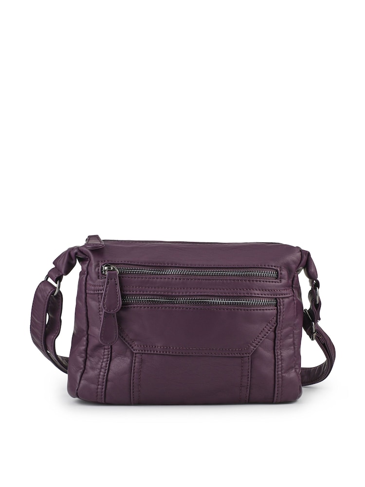 Pavers Purple Zip-Close Shoulder Bag - Image 1 of 3 Pavers Purple Zip-Close Shoulder Bag - Image 1 of 3