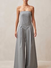 Alohas Grey Elisa Bandeau Wide Leg Jumpsuit - Image 1 of 5