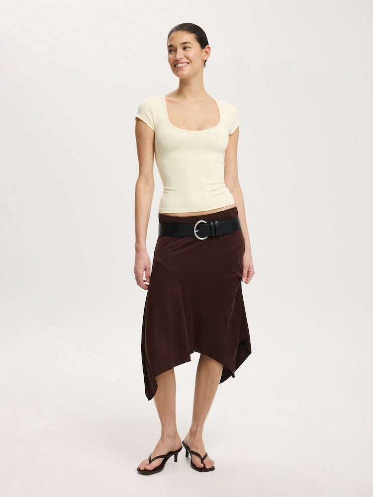 Cotton On Cream Hold Me Short Sleeve Top - Image 1 of 5 Cotton On Cream Hold Me Short Sleeve Top - Image 1 of 5