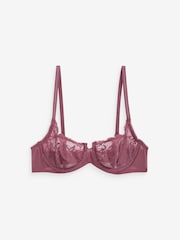 Black/Terracotta/Rose Pink Non Pad Balcony Lace Bras 3 Pack - Image 8 of 11