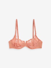 Black/Terracotta/Rose Pink Non Pad Balcony Lace Bras 3 Pack - Image 9 of 11