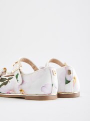 Baker by Ted Baker Girls Floral Printed Satin Shoes with Bow - Image 3 of 5