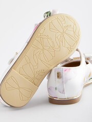 Baker by Ted Baker Girls Floral Printed Satin Shoes with Bow - Image 4 of 5
