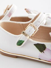 Baker by Ted Baker Girls Floral Printed Satin Shoes with Bow - Image 5 of 5