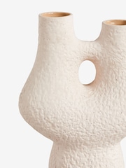 White Textured Sculptural Ceramic Vase - Image 5 of 5