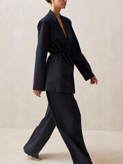 Alohas Blue Lulus Belted Blazer - Image 3 of 4