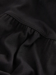 Black Sleeveless 100% Cotton Crew Neck Tiered Summer Maxi Jersey Dress - Image 6 of 6