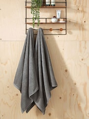 Christy Titanium Brixton Popcorn Textured Weave Cotton Towel - Image 1 of 3