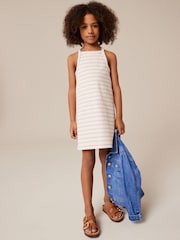 Rainbow Stripe Ribbed Racer Jersey Dress (3-16yrs) - Image 1 of 7