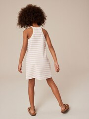 Rainbow Stripe Ribbed Racer Jersey Dress (3-16yrs) - Image 3 of 7